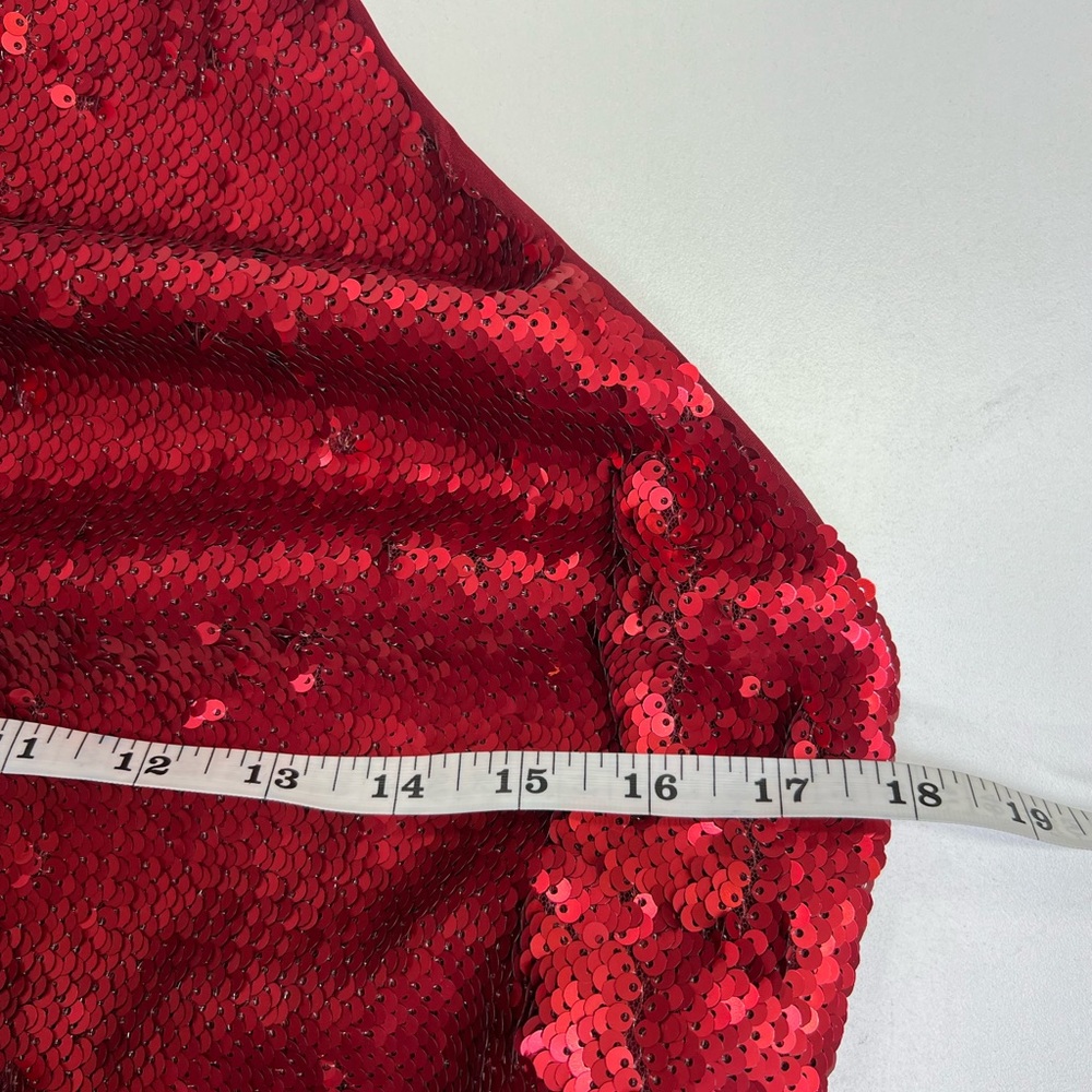 NBD Yours Truly Red Sequin Mini Dress Cocktail Semi-Formal Size Large - Picture 10 of 16
